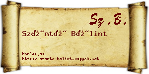 Szántó Bálint névjegykártya